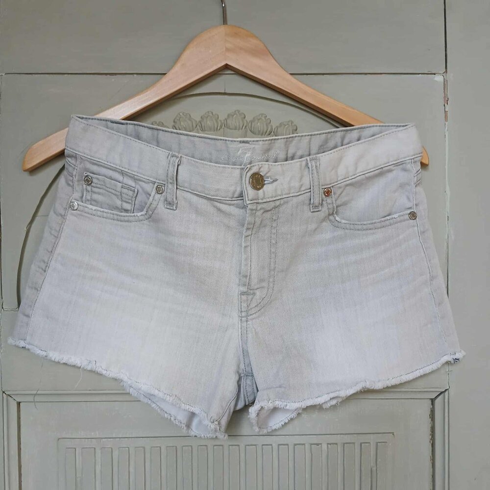 7 For All Mankind Gray Cutoff Shorts Size 28